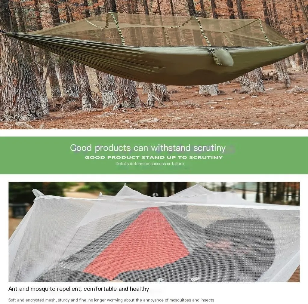 Hammocks Multifunctional Outdoor Hammocks, with Mosquito Net, Enjoy a Comfortable Camping Time Camping Hammocks(White)