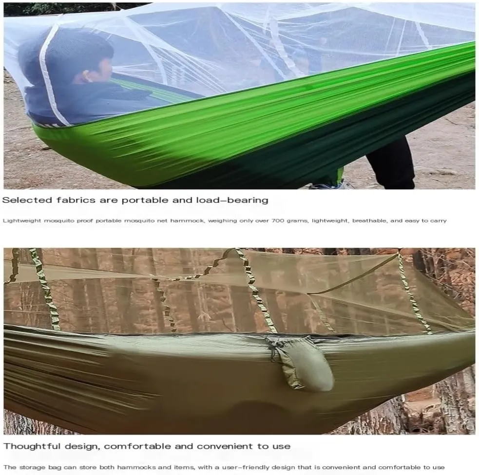 Hammocks Multifunctional Outdoor Hammocks, with Mosquito Net, Enjoy a Comfortable Camping Time Camping Hammocks(White)