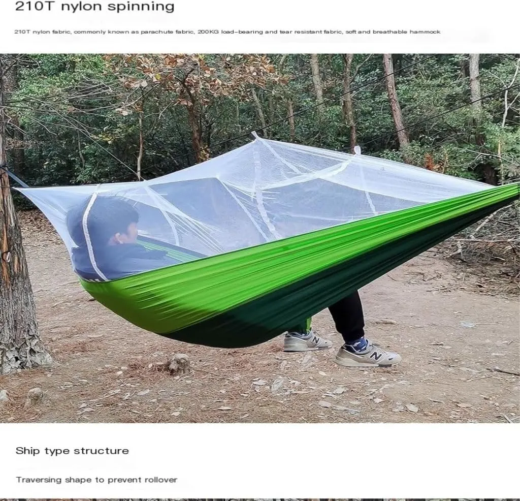 Hammocks Multifunctional Outdoor Hammocks, with Mosquito Net, Enjoy a Comfortable Camping Time Camping Hammocks(White)