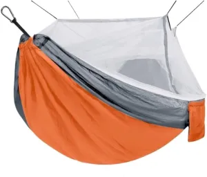 Hammocks Outdoor Anti-Mosquito Hammock Automatic Quick Opening with Mosquito Net Parachute Cloth Single Double Camping Hammocks(Orange,A)