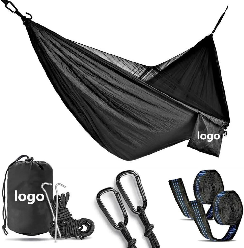 Hammocks Outdoor Camping Quick-Open Mosquito Net Hammock 210T Nylon Hammock with Mosquito Net Outdoor Swing Hammock Camping Hammocks(Green)