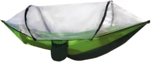 Hammocks Outdoor Fully Automatic Quick-Opening Hammock with Mosquito Net, Outdoor Nylon Cloth Camping Pole Hammock Camping Hammocks(Green)
