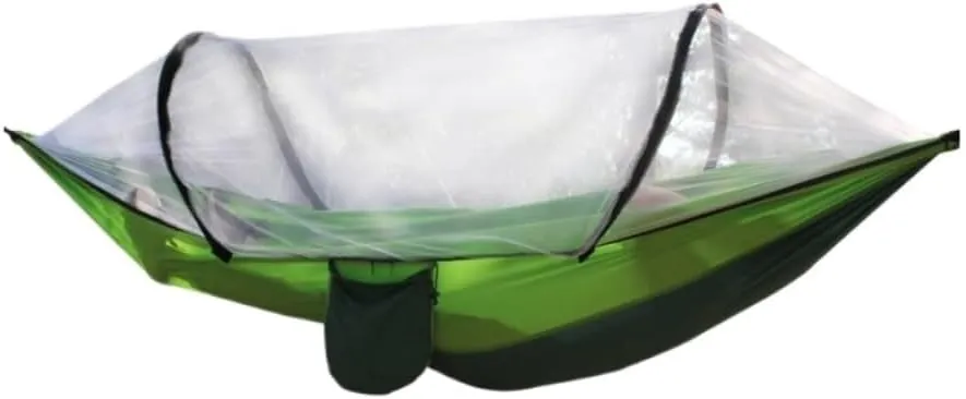 Hammocks Outdoor Fully Automatic Quick-Opening Hammock with Mosquito Net, Outdoor Nylon Cloth Camping Pole Hammock Camping Hammocks(Green)