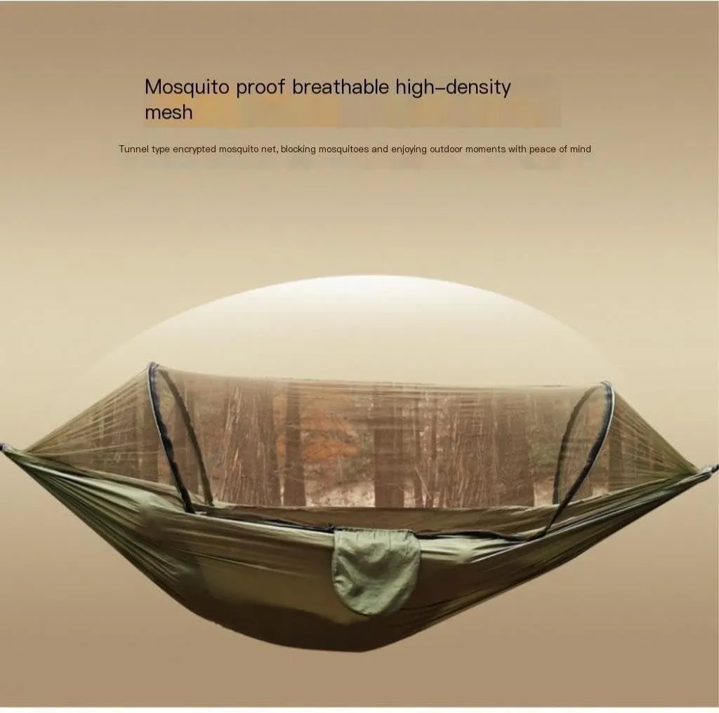 Hammocks Outdoor Hammock Camping Anti-Rollover with Mosquito Net Camping Sleeping Swing Magical Double Portable Camping Hammocks(Braun,Small)