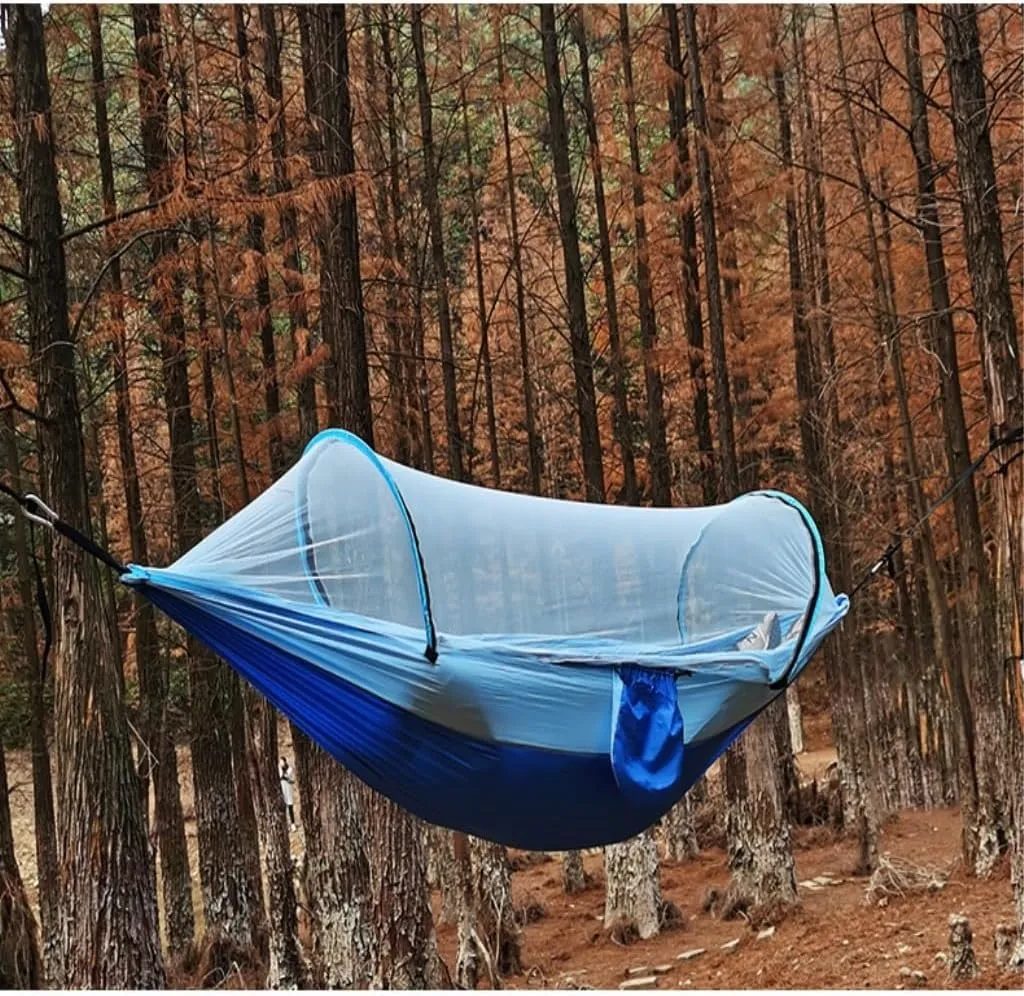 Hammocks Outdoor Hammock Camping Anti-Rollover with Mosquito Net Camping Sleeping Swing Magical Double Portable Camping Hammocks(Braun,Small)