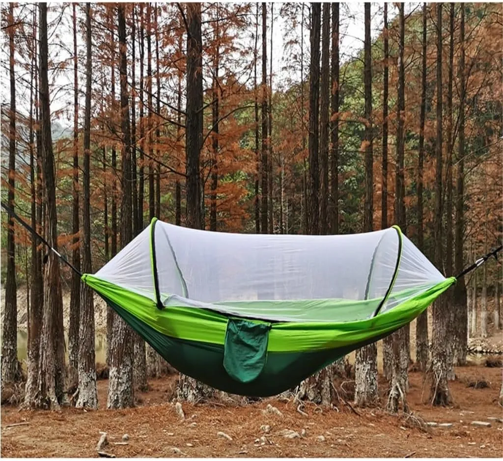 Hammocks Outdoor Hammock Camping Anti-Rollover with Mosquito Net Camping Sleeping Swing Magical Double Portable Camping Hammocks(Braun,Small)