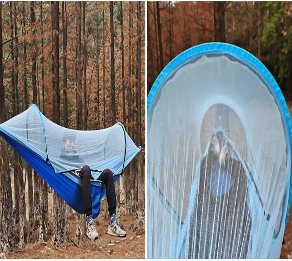 Hammocks Outdoor Hammock Camping Anti-Rollover with Mosquito Net Camping Sleeping Swing Magical Double Portable Camping Hammocks(Braun,Small)