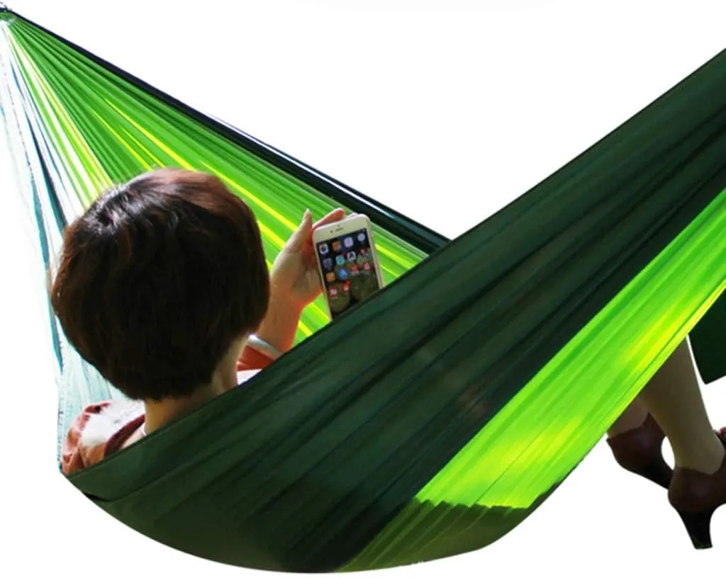 Hammocks Outdoor Hammock Light Parachute Cloth Hammock Outdoor Single Double Camping Leisure Hammock, Small, Blue