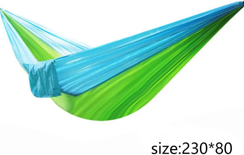 Hammocks Outdoor Hammock Light Parachute Cloth Hammock Outdoor Single Double Camping Leisure Hammock, Small, Blue