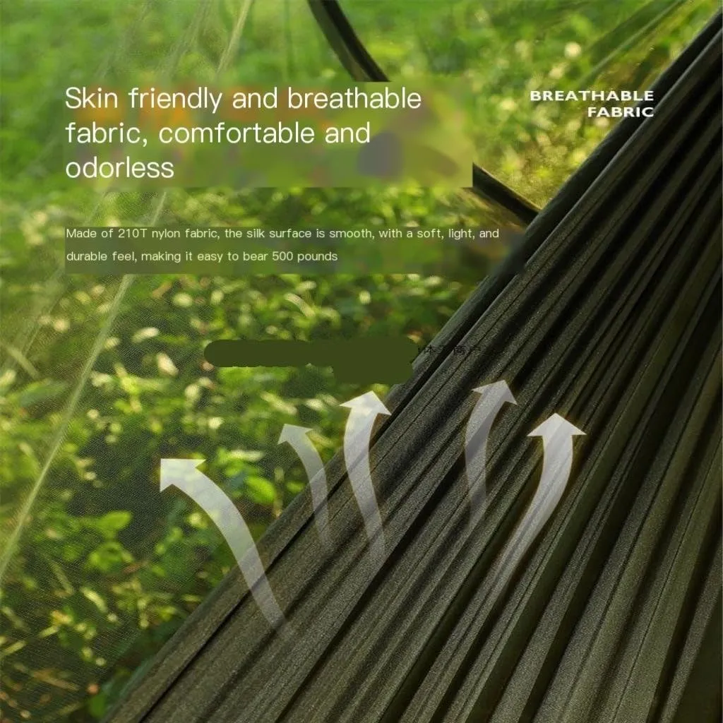 Hammocks Quick-Open Mosquito Net Hammock Outdoor Anti-Rollover Single and Double Outdoor Camping Anti-Mosquito Camping Hammocks(Green,C)