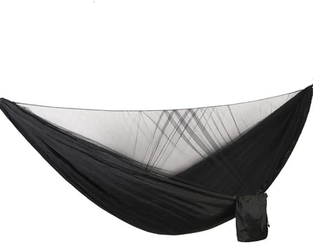 Hammocks Quick-Release Hammock with Mosquito Net Hanging Sheet Double Parachute Cloth Anti-Rollover Camping Hammock Camping Hammocks(C)