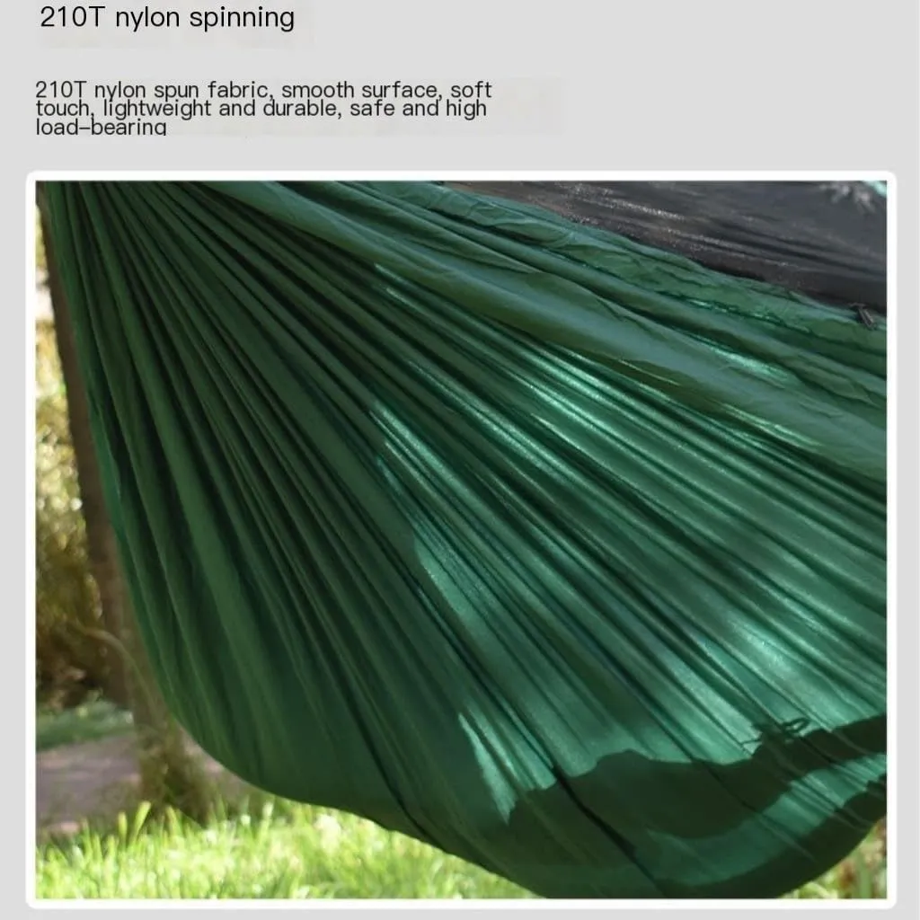 Hammocks Ultra-Light Nylon Double Hammock Parachute Cloth Anti-Rollover Elastic Band Encrypted Mosquito Net Hammock Camping Hammocks(E)