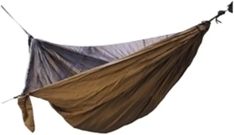 Hammocks Ultra-Light Nylon Double Hammock Parachute Cloth Anti-Rollover Elastic Band Encrypted Mosquito Net Hammock Camping Hammocks(E)