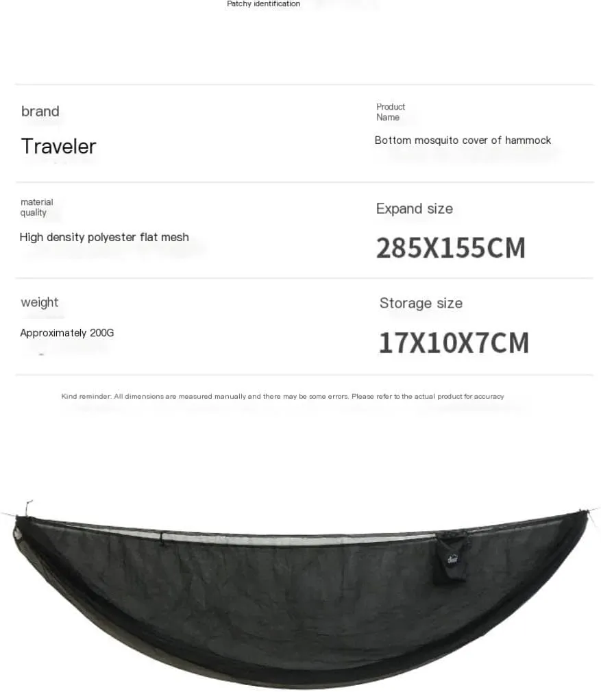 Hamock Bottom Anti-Mosquito Cover Outdoor Hammock Detachable Mosquito Net Camping Hammock Anti-Mosquito Net Hanmock