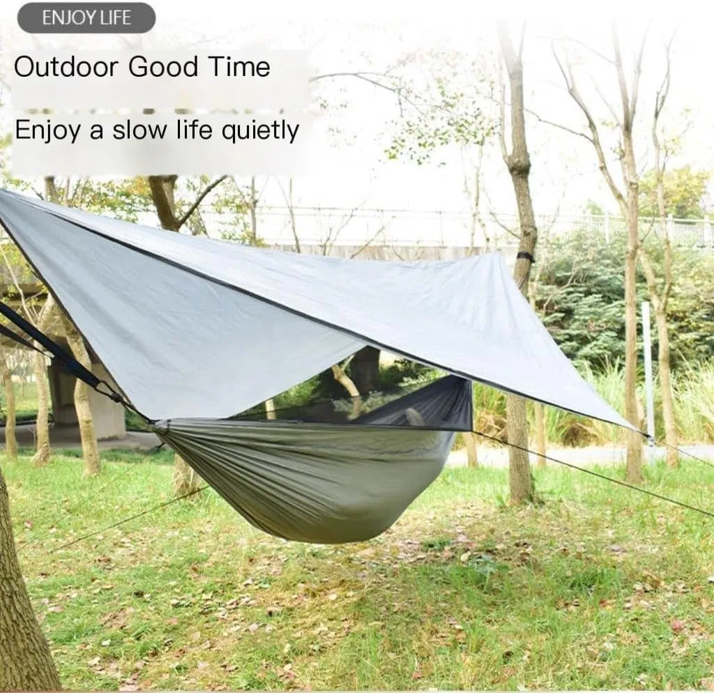 Hamock Canopy Mosquito Net Hammock Set Tent Parachute Cloth Camping Automatic Anti-Mosquito Mosquito Net Hammock Hanmock(C)