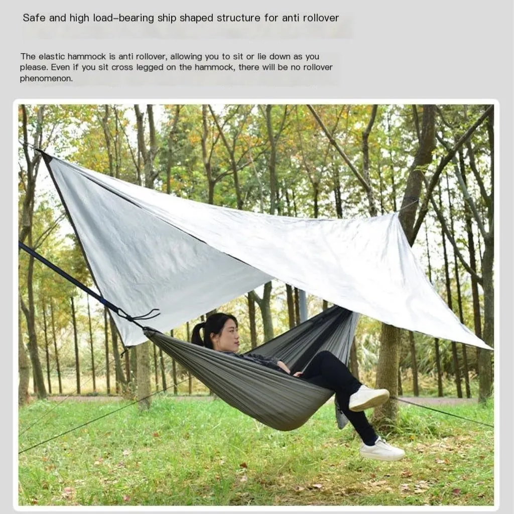 Hamock Canopy Mosquito Net Hammock Set Tent Parachute Cloth Camping Automatic Anti-Mosquito Mosquito Net Hammock Hanmock(C)