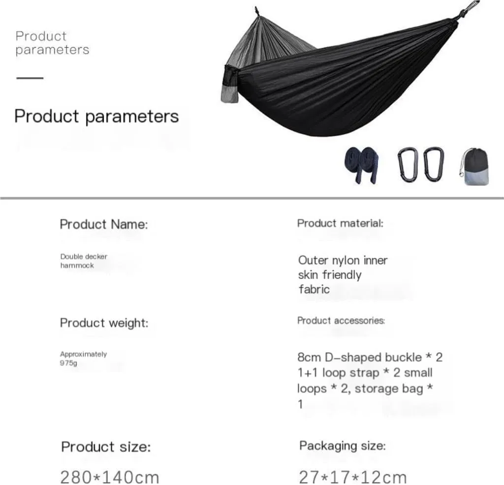 Hamock Canopy Mosquito Net Hammock Set Tent Parachute Cloth Camping Automatic Anti-Mosquito Mosquito Net Hammock Hanmock(C)