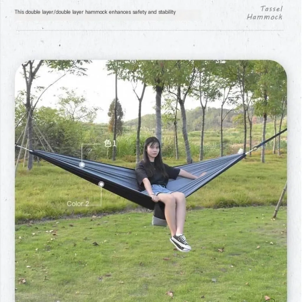 Hamock Canopy Mosquito Net Hammock Set Tent Parachute Cloth Camping Automatic Anti-Mosquito Mosquito Net Hammock Hanmock(C)