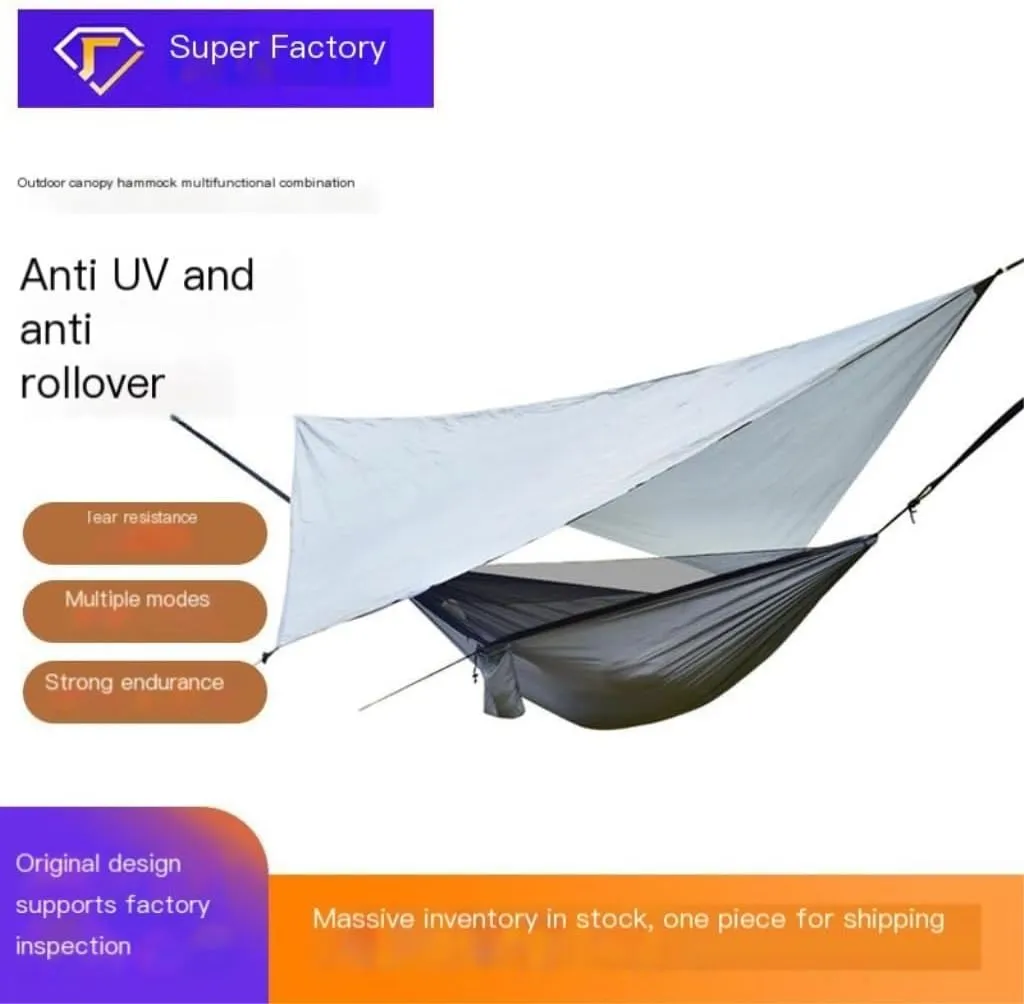 Hamock Canopy Mosquito Net Hammock Set Tent Parachute Cloth Camping Automatic Anti-Mosquito Mosquito Net Hammock Hanmock(C)