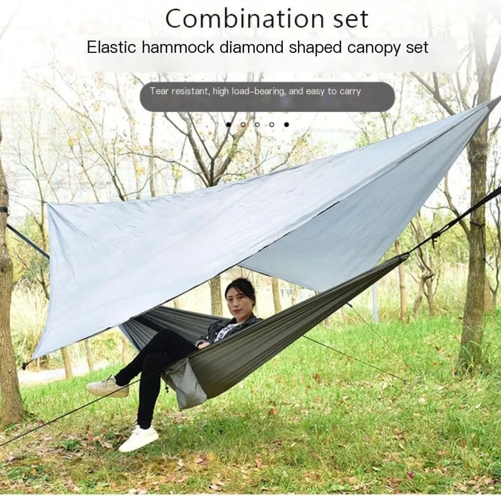 Hamock Canopy Mosquito Net Hammock Set Tent Parachute Cloth Camping Automatic Anti-Mosquito Mosquito Net Hammock Hanmock(C)