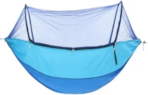 Hamock Fully Automatic Quick-Open Hammock for Outdoor Camping, Thickened with Mosquito Net to Prevent Rollover Hanmock(Blue)