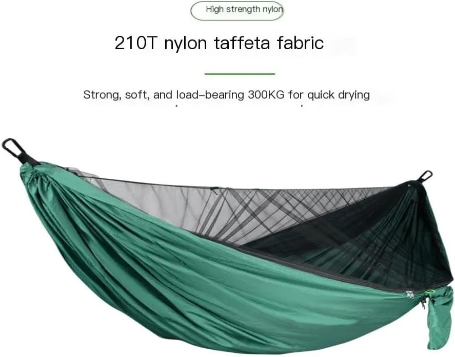 Hamock Hammock Parachute Cloth Outdoor Anti-Rollover Camping Huwai Swing with Mosquito Net Net Bed Outdoor Adult Hanmock(B)