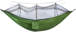 Hamock Outdoor Fully Automatic Quick-Opening Hammock with Mosquito Net, Outdoor Nylon Cloth Camping Pole Hammock Hanmock(Green)