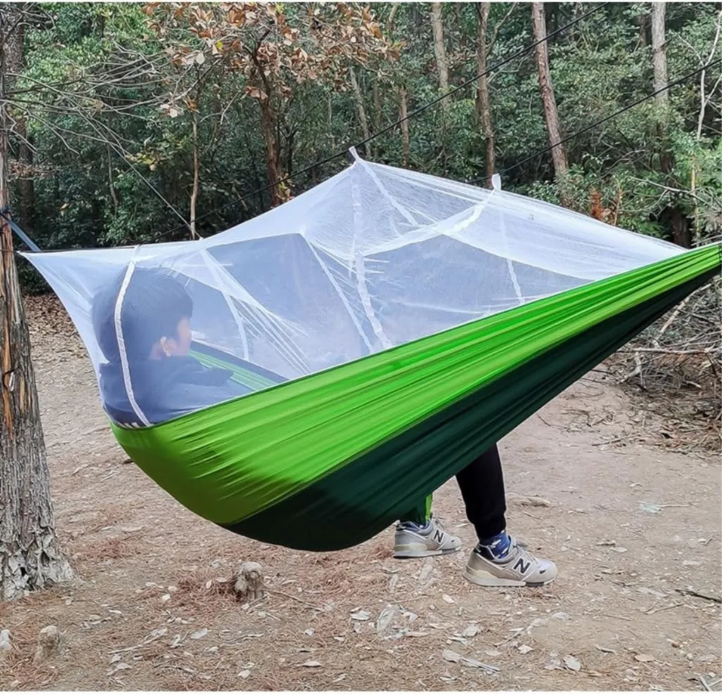 Hamock Outdoor Mosquito Net Hammock Nylon Spun Indoor and Outdoor Hammock Portable Camping Outdoor Supplies Hanmock(A)