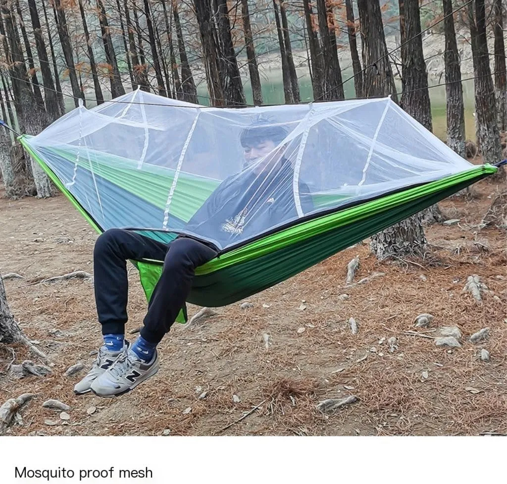 Hamock Outdoor Mosquito Net Hammock Nylon Spun Indoor and Outdoor Hammock Portable Camping Outdoor Supplies Hanmock(A)