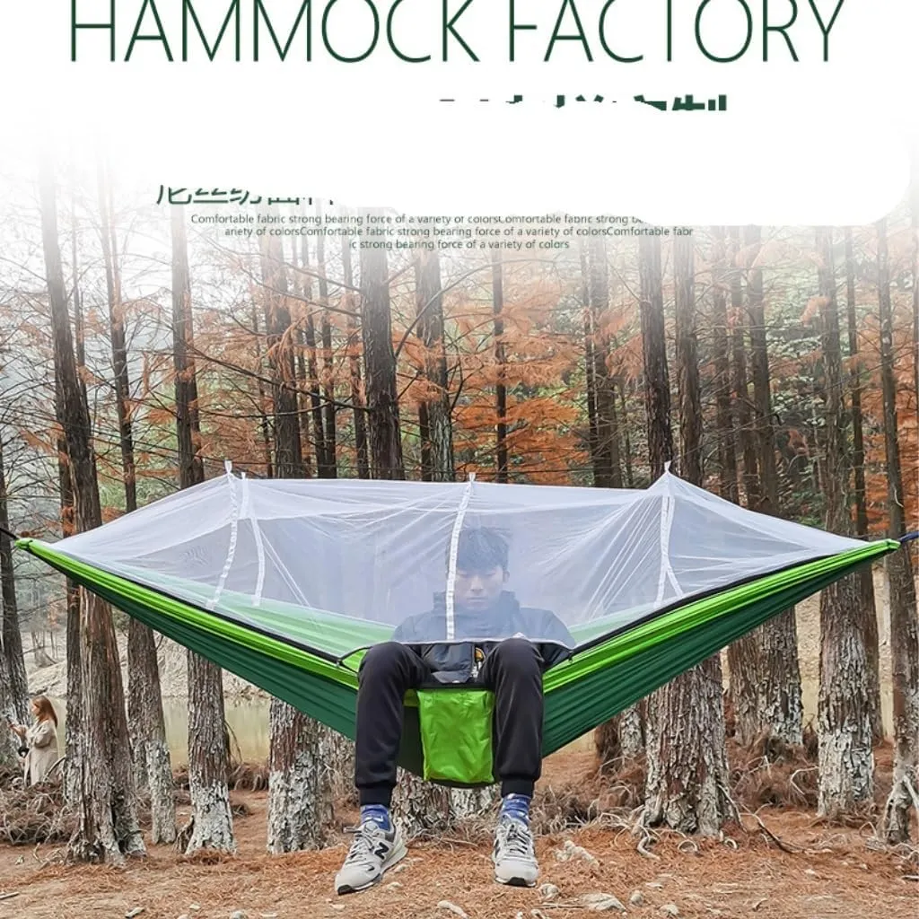 Hamock Outdoor Mosquito Net Hammock Nylon Spun Indoor and Outdoor Hammock Portable Camping Outdoor Supplies Hanmock(A)