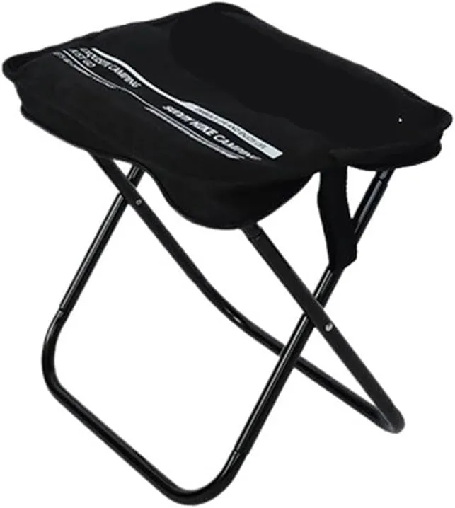 Handbag Mazar Outdoor Aluminum Alloy Portable Folding Camping Chair Ultra Light Fishing Queue Small Stool(Black)