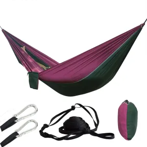 Hanging ?Chair Swing Camping Hammock, Nylon Hammock, Portable Lightweight Parachute Hammock with Tree Straps for Backpacking Camping Travel Beach Garden Outdoor Camping Gear Hammock