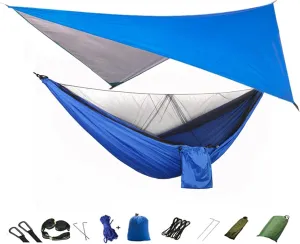 Hanging ?Chair Swing Camping Hammock, Portable Travel Hammock with Net and Rainfly, Tree Light Hammock Tent for Outdoor Backyard Hiking Hammock