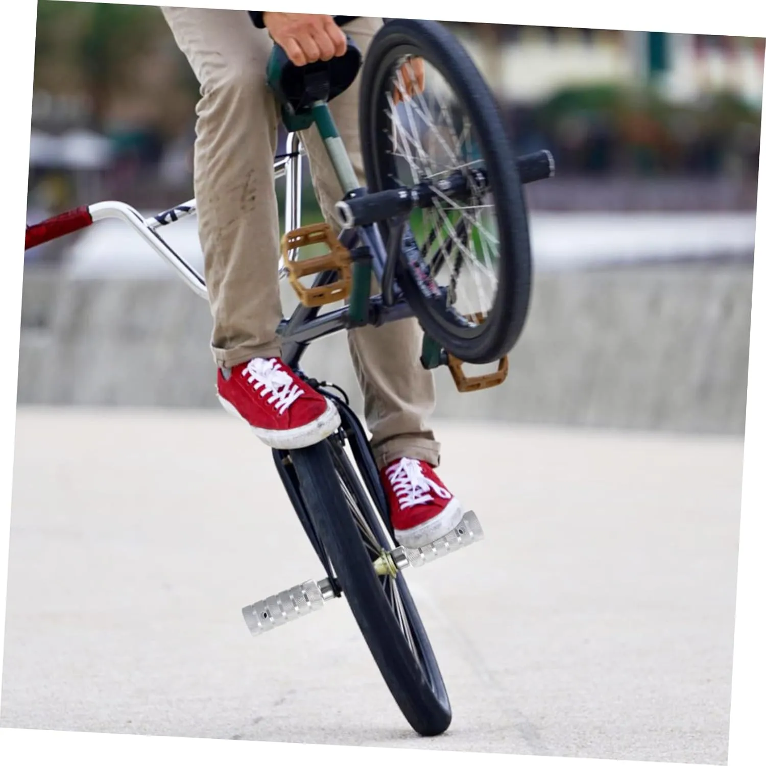 Happyyami 1 Pair Bicycle Post Se Bike Accessories Flat Alloy Pedals Bike Cleat Pedal Alloy Bike Pegs Cycle Bike