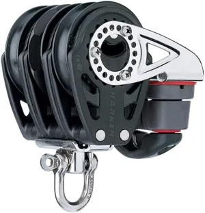 Harken 57mm Triple Swivel Carbo Ratchet Block w/ Cam Cleat
