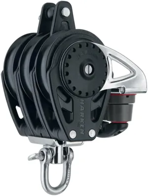 HARKEN Premium Sailing 75mm Triple Carbo Boat Block Triple w/Cam Cleat and Becket, Part 2669