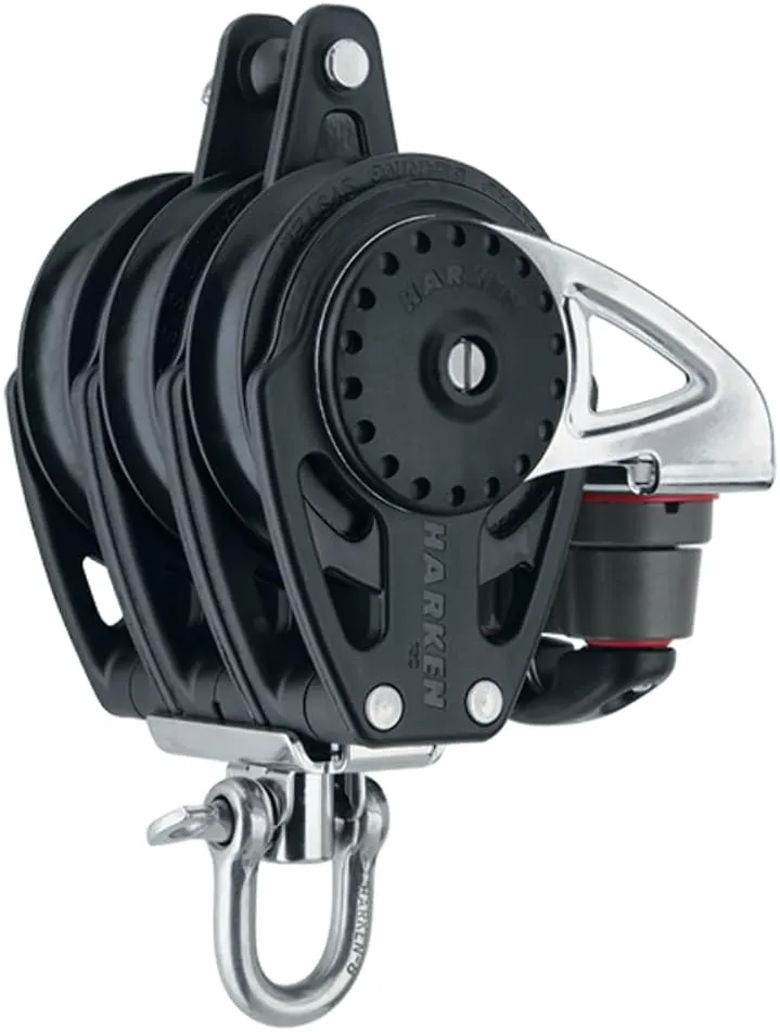 HARKEN Premium Sailing 75mm Triple Carbo Boat Block Triple w/Cam Cleat and Becket, Part 2669