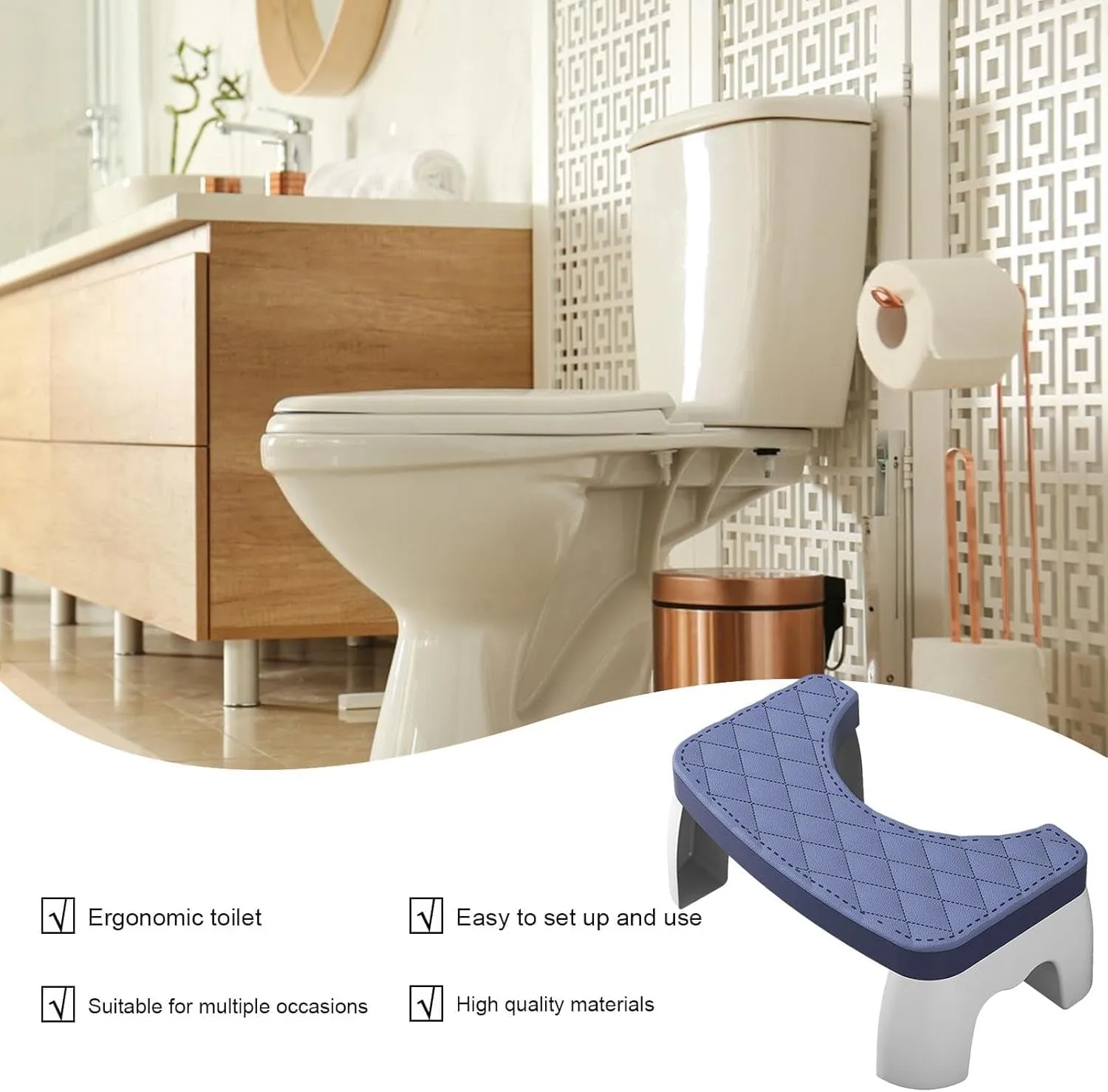 HealthBoost Toilet Aid Stool – Promotes Natural Posture for Strain-free Bathroom Visits