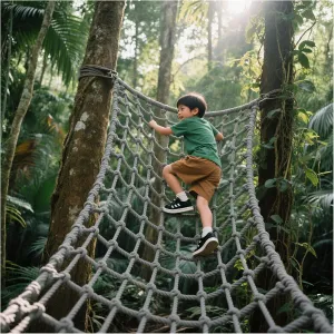 Heavy Duty Climbing Cargo Net for Kids Indoor/Outdoor Backyard Playground Safety Net Kids Tree House Rope Ladder Swing Hammock Truck Trailer Net,6.6x24.6ft