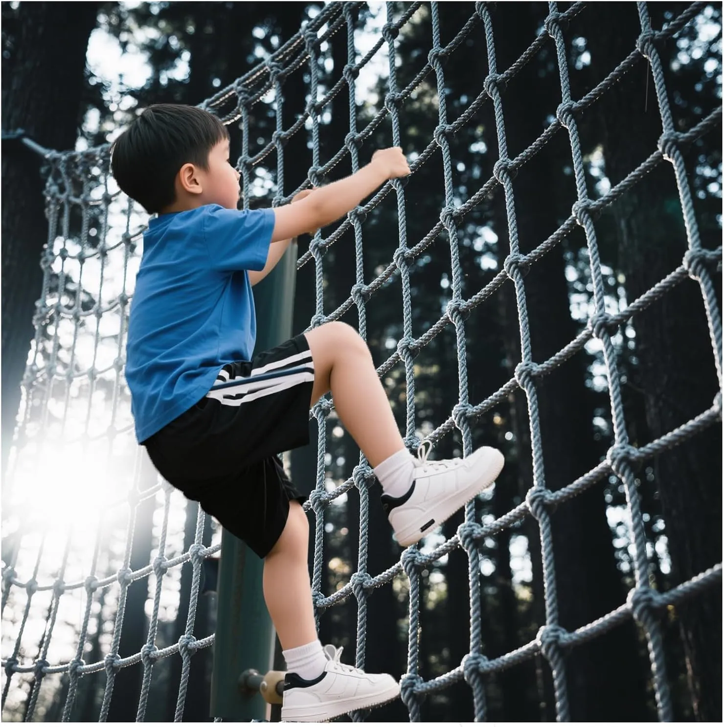 Heavy Duty Climbing Cargo Net for Kids Indoor/Outdoor Backyard Playground Safety Net Kids Tree House Rope Ladder Swing Hammock Truck Trailer Net,6.6x24.6ft