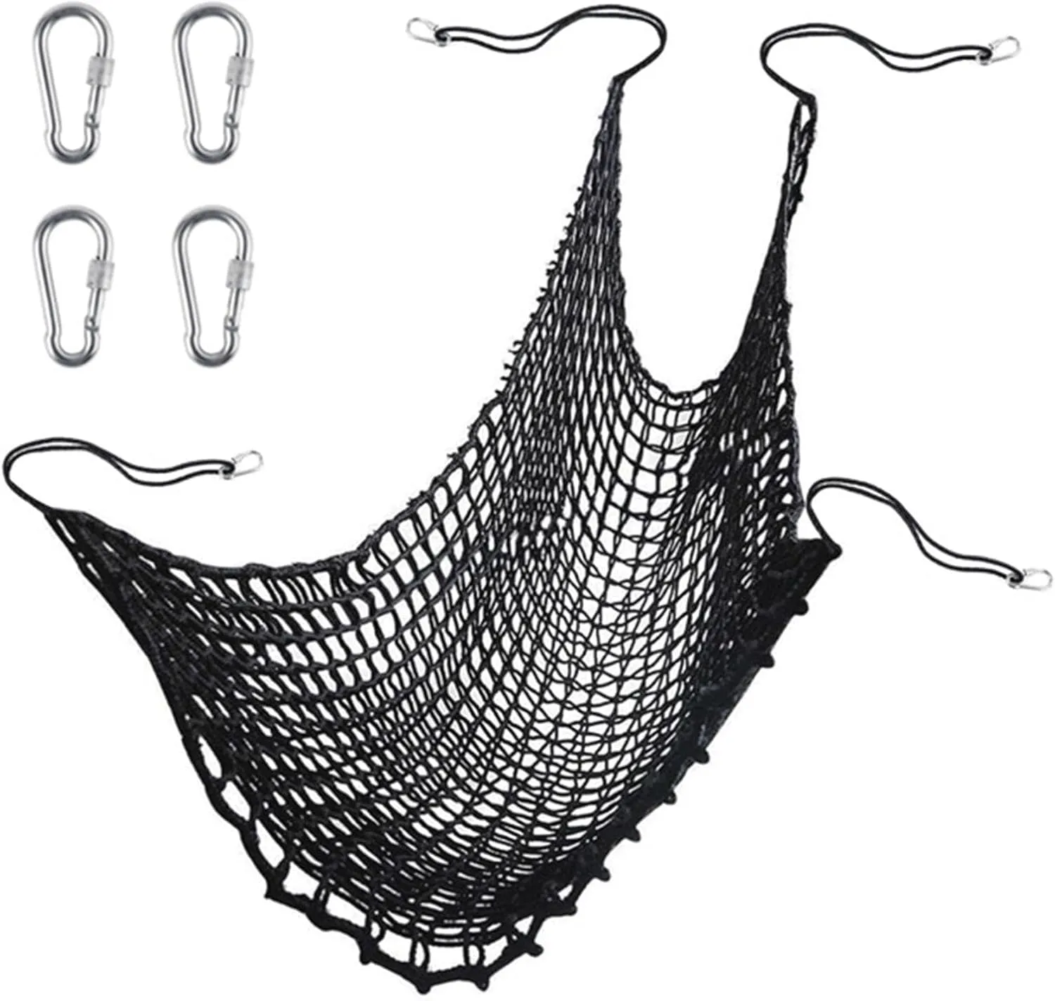 Heavy-Duty Climbing Net, Hammock Cargo Net, Playground Climbing Net, Tough Playground Safety, Anti Fall Protection Rope, Double Layered with 4 Extra Safety Hooks for Outdoor Rock Climbing