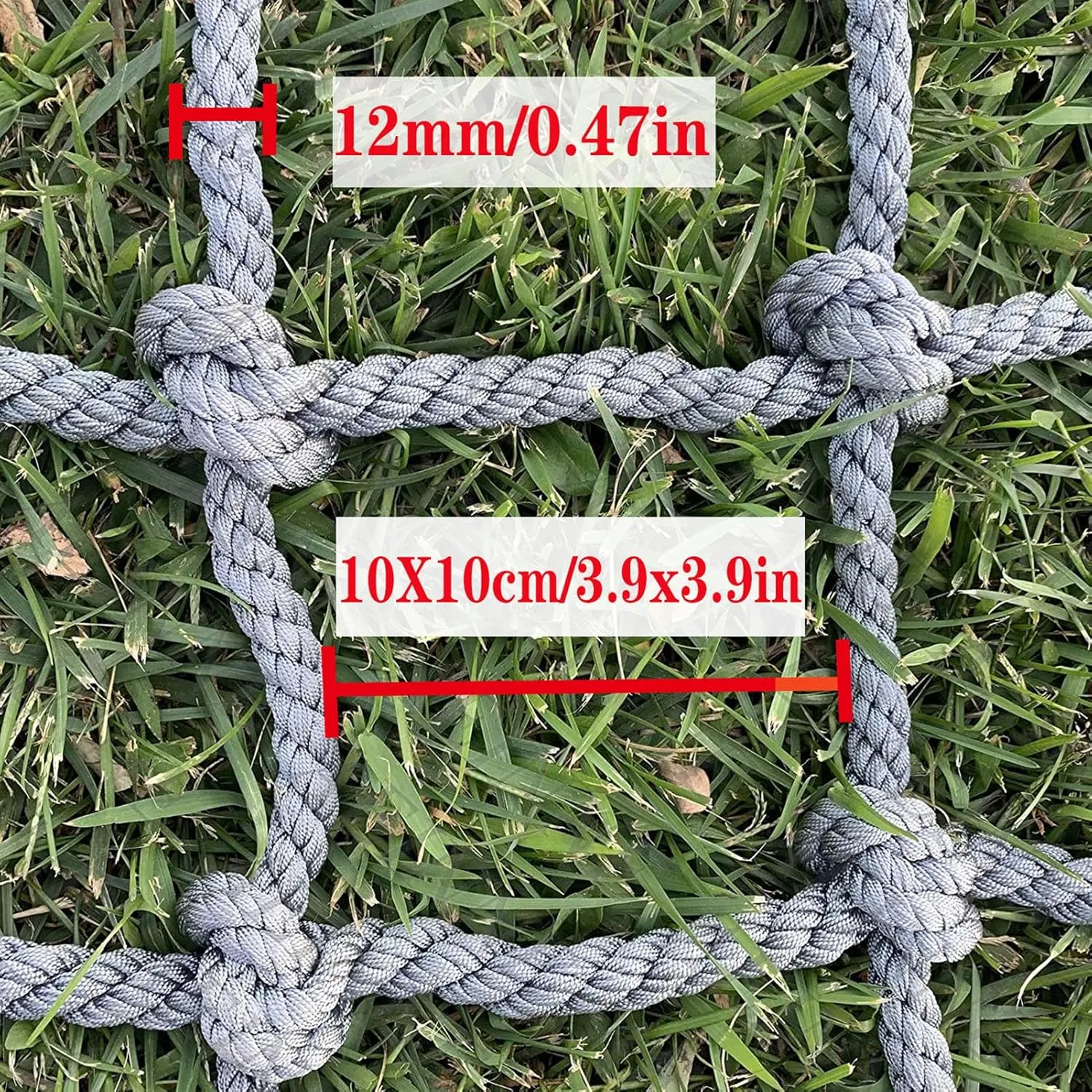 Heavy Duty Climbing Rope Cargo Net Tree House Outdoor Hammock Playground Net Safety Anti-Fall Fence Net Cargo Rope Ladder Truck Trailer Netting,2x7m(6.6x23ft)