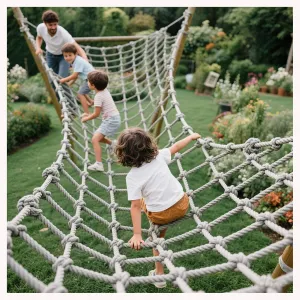 Heavy Duty Climbing Rope Cargo Net Tree House Outdoor Hammock Playground Net Safety Anti-Fall Fence Net Cargo Rope Ladder Truck Trailer Netting,2x7m(6.6x23ft)