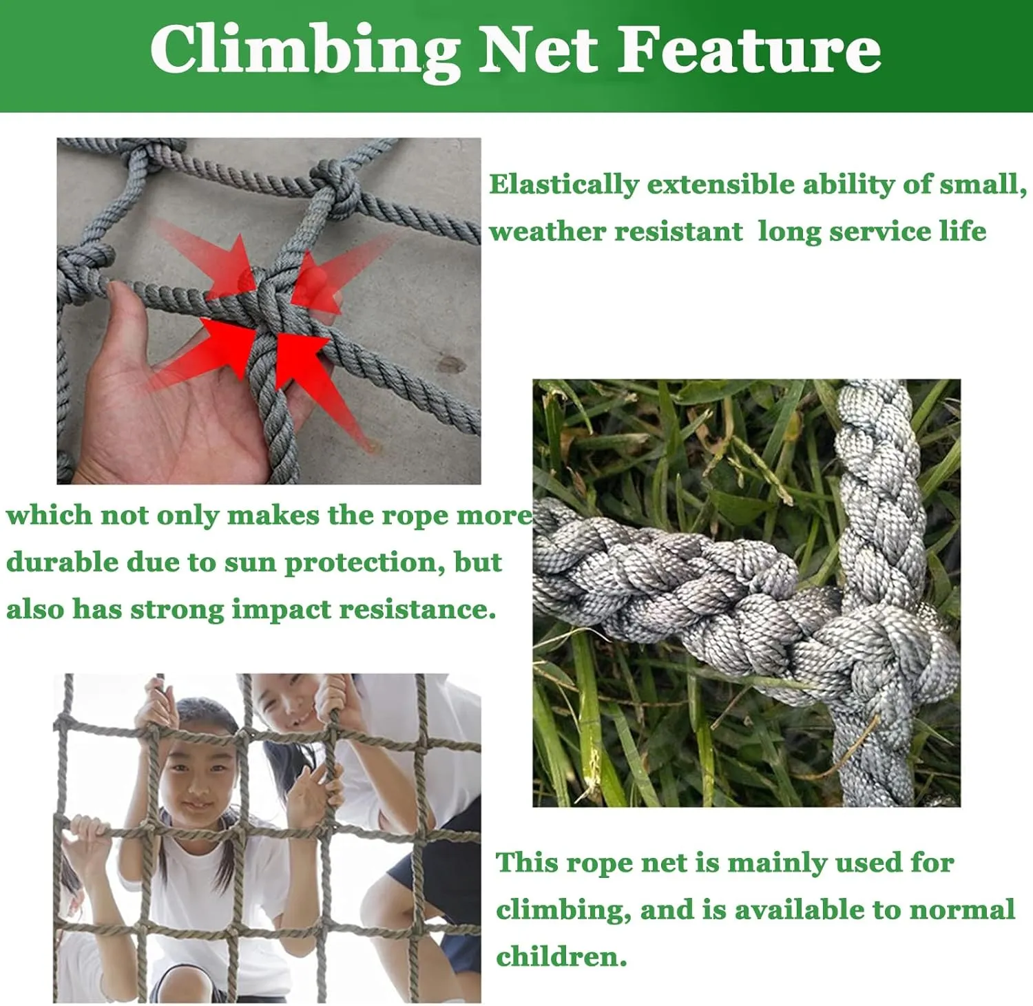 Heavy Duty Climbing Rope Cargo Net Tree House Outdoor Hammock Playground Net Safety Anti-Fall Fence Net Cargo Rope Ladder Truck Trailer Netting,2x7m(6.6x23ft)