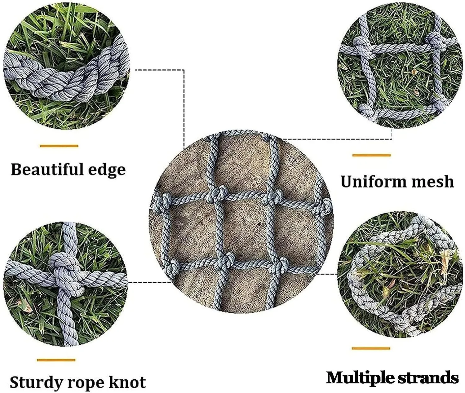 Heavy Duty Climbing Rope Net Safety Anti-Fall Fence Net for Indoor and Outdoor Backyard Nets Cargo Truck Trailer Mesh Hammock & Playground Net,1Mx1M(3.3FTx3.3FT)