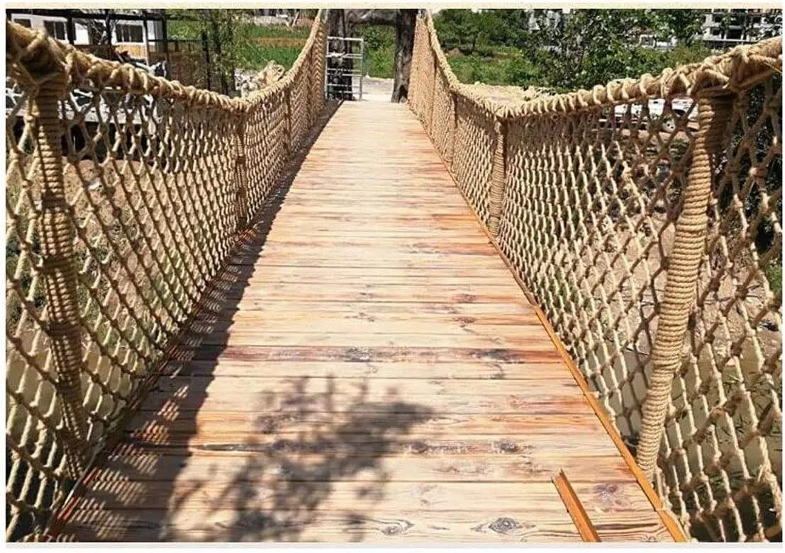 Heavy Duty Hemp Rope Cargo Net for Kids' Tree House, Stair & Balcony Safety - Outdoor Hammock & Playground Net (1 * 10m/3 * 33ft)