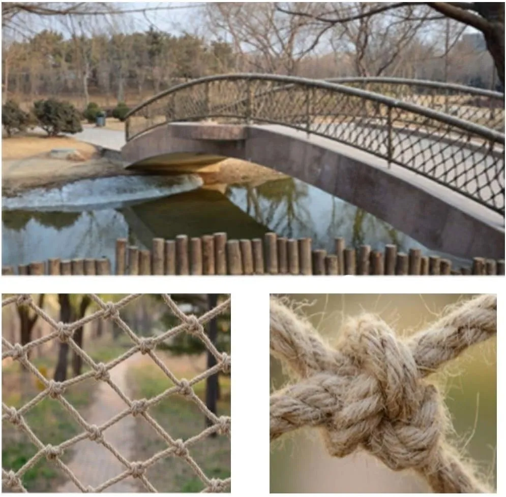 Heavy Duty Hemp Rope Cargo Net for Kids' Tree House, Stair & Balcony Safety - Outdoor Hammock & Playground Net (1 * 10m/3 * 33ft)
