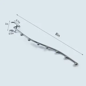 Heavy Duty Metal Peg Board Shelving Hooks, Seven-Station Waterfall Hooks, 1/4 Inch Long, Pegboard Accessories