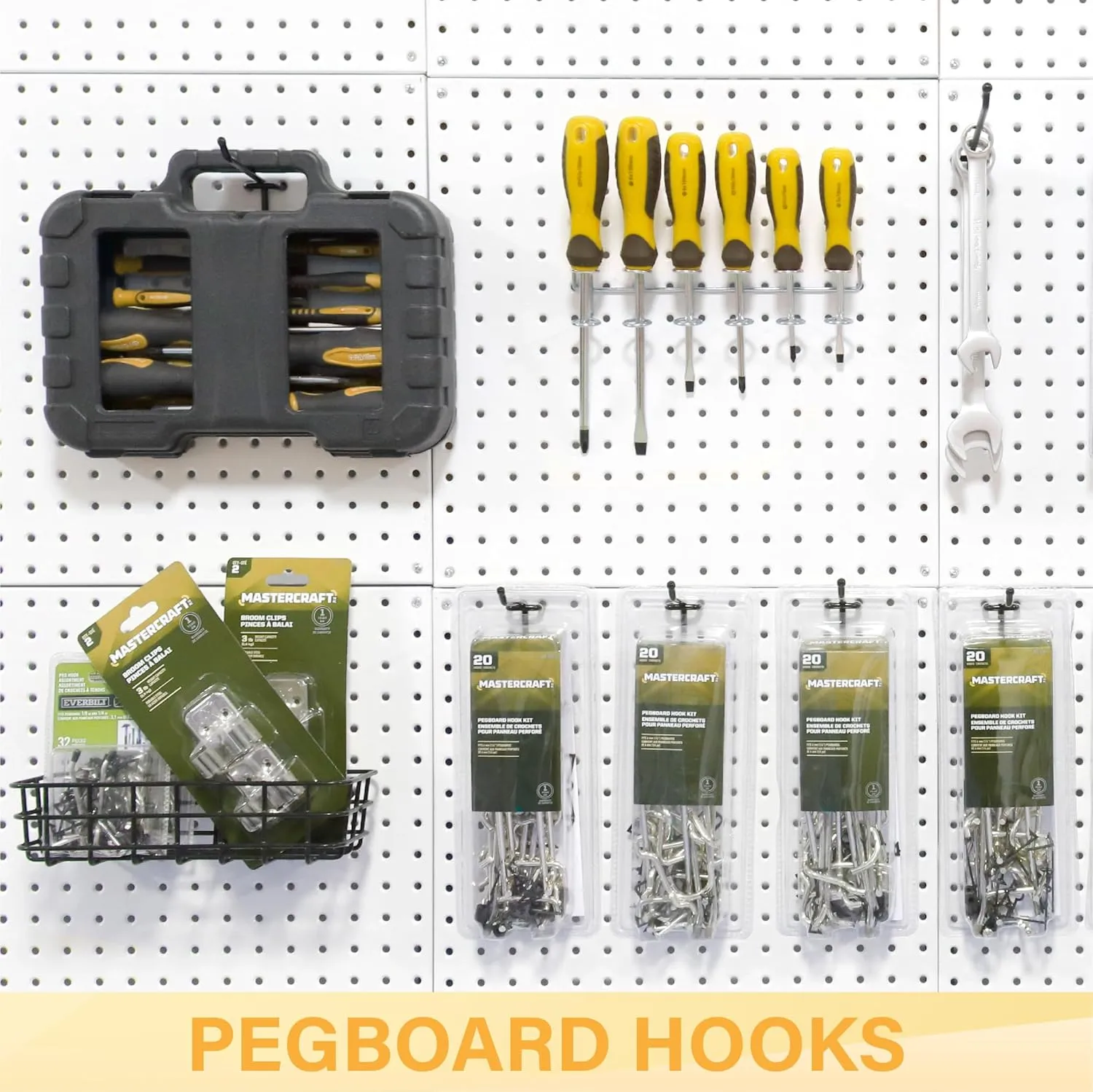 Heavy Duty Pegboard Hooks 4 Inch - 50 pcs Peg Board Hooks for Hanging, Black Metal Pegboard Organizer Accessories Garage, Workshop, Home, and Store