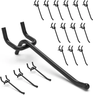 Heavy Duty Pegboard Hooks 4 Inch - 50 pcs Peg Board Hooks for Hanging, Black Metal Pegboard Organizer Accessories Garage, Workshop, Home, and Store